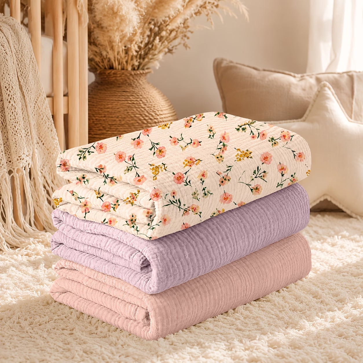 3pcs Baby Gauze Muslin Swaddle Blanket